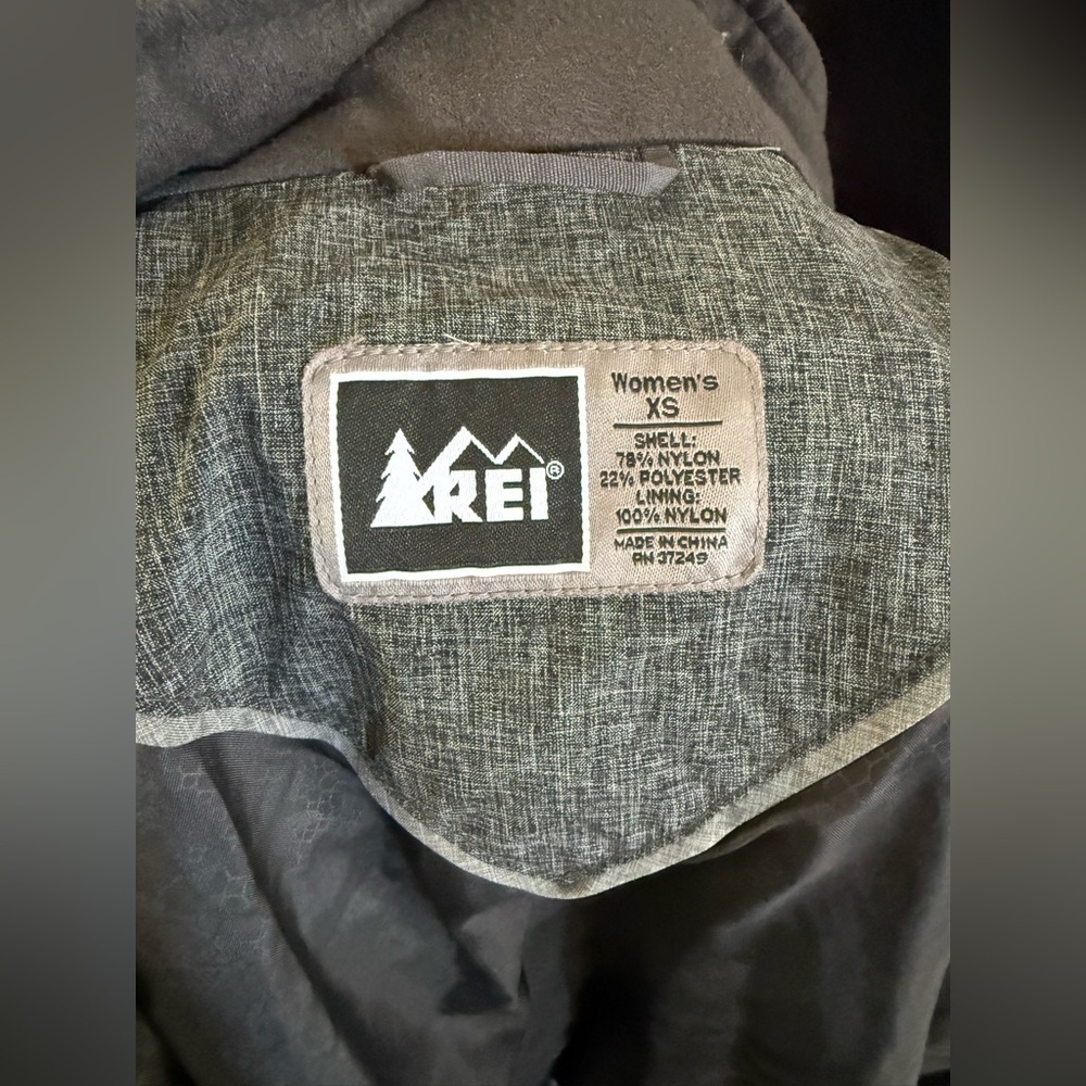 REI Co-op La Selva Waterproof Rain Jacket Trench Gray Belted Hooded XS - Picture 9 of 10
